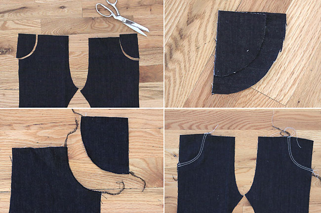 Adding faux pockets to skinny jeans pattern pieces