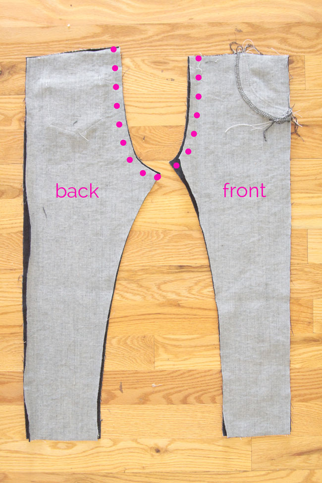 how to sew girls' skinny jeans from a leggings pattern - It's Always Autumn