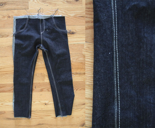 how to sew girls' skinny jeans from a leggings pattern - It's Always Autumn