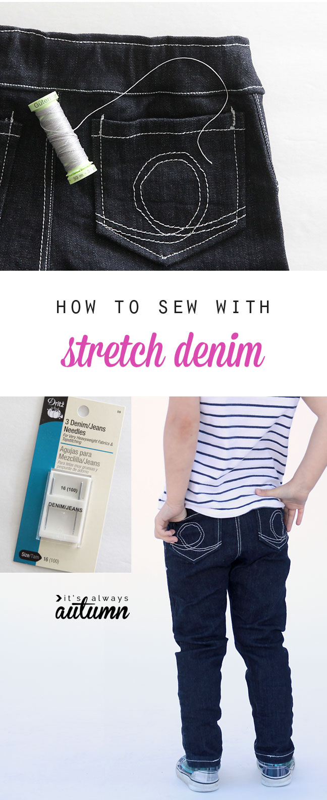 tired of breaking needles trying to sew on denim? learn everything you need to know to making sewing with denim a breeze.