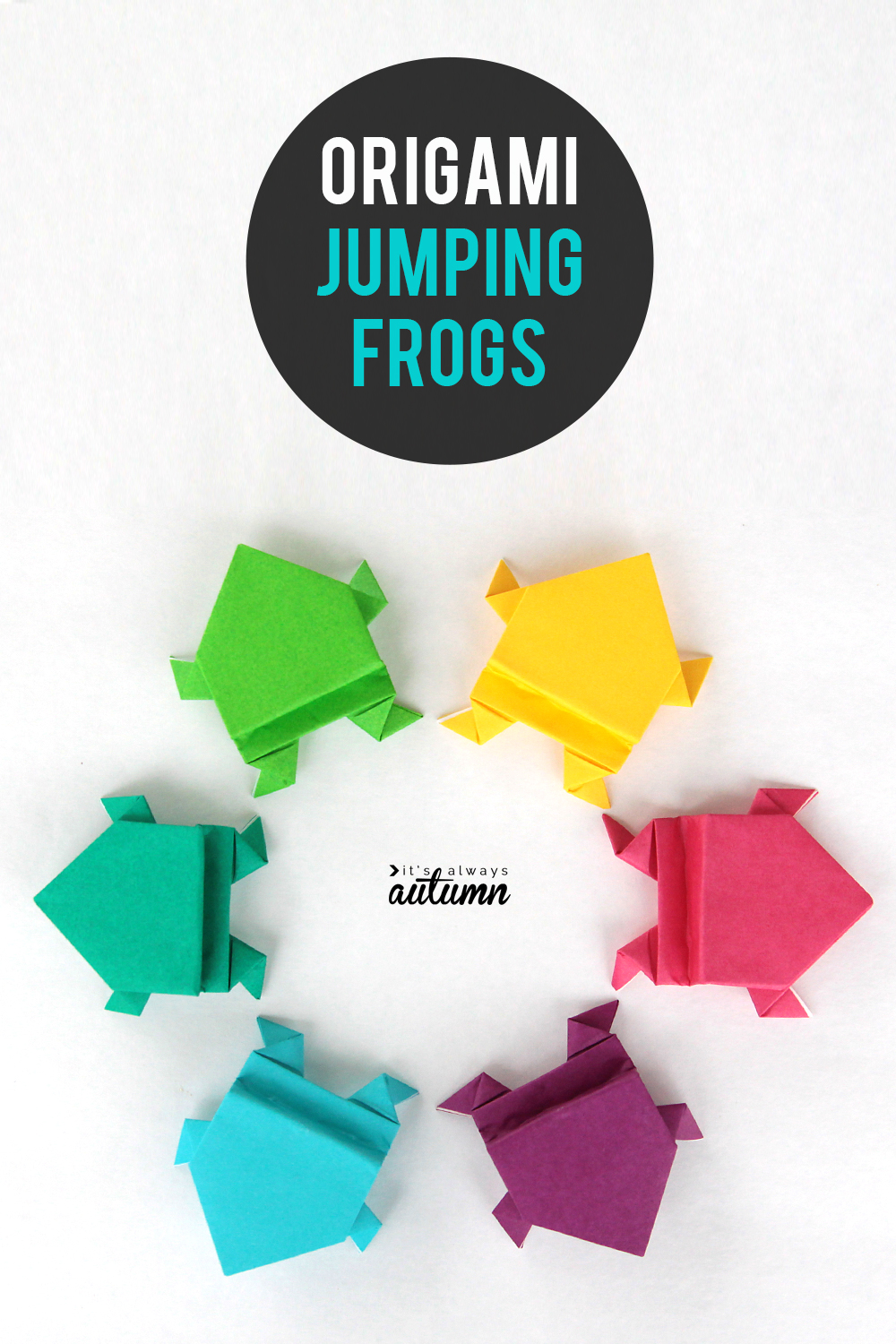 Make an origami frog that really jumps! - It's Always Autumn