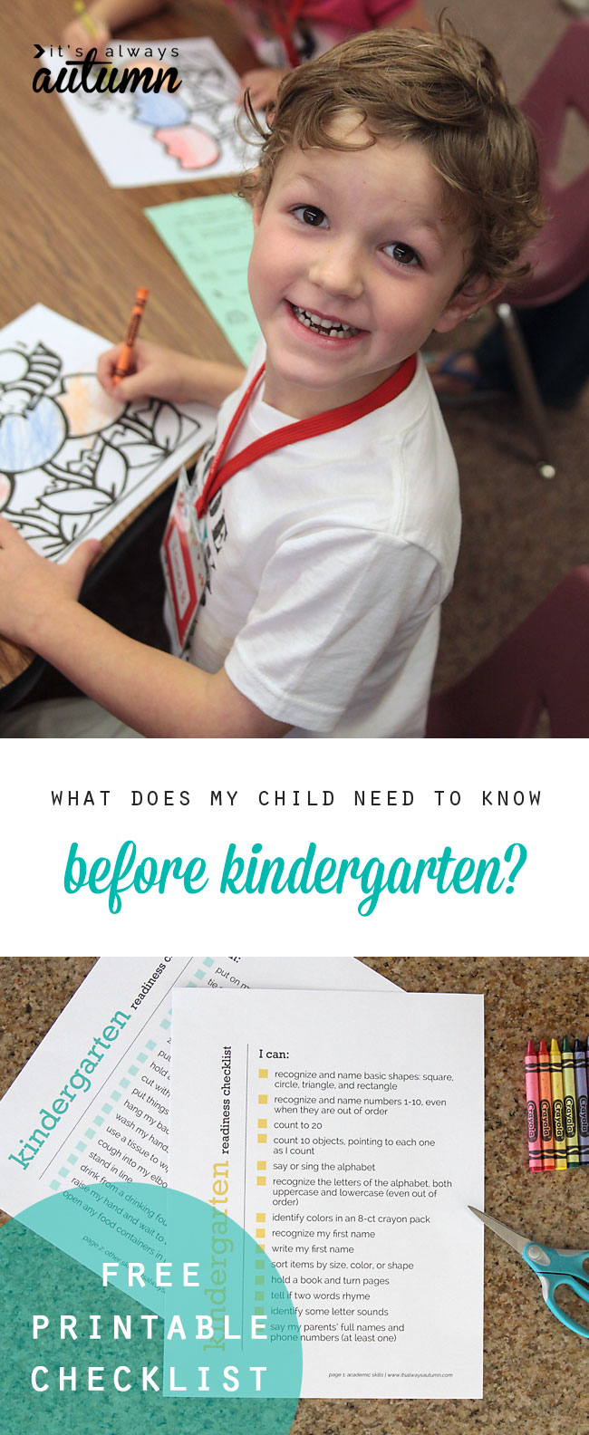 What Does My Child Need To Know Before Kindergarten It s Always Autumn