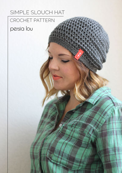 Simple slouch hat beginner crochet pattern