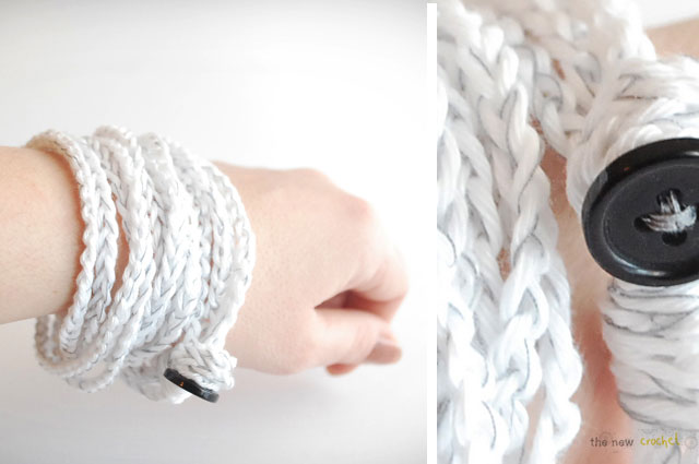 Crochet bracelet wrap