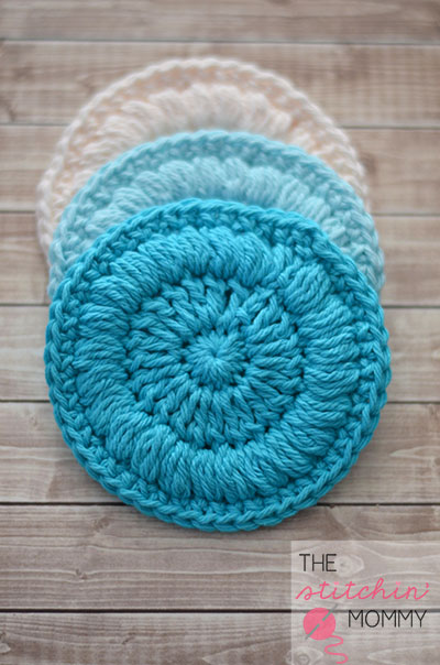 Easy crochet project: small round scrubbies 