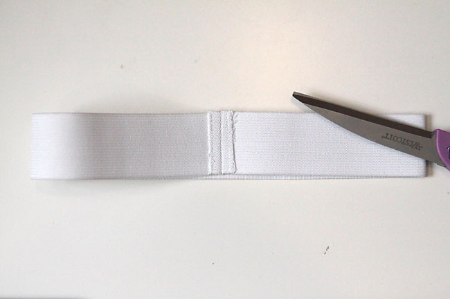 length of elastic for waistband, sewn together along short ends