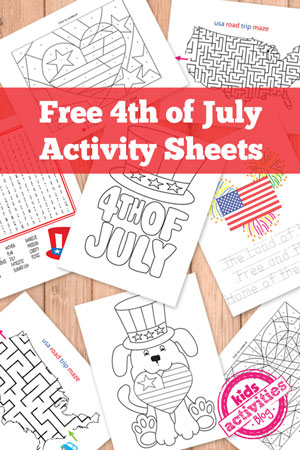 4th of July Activity sheets