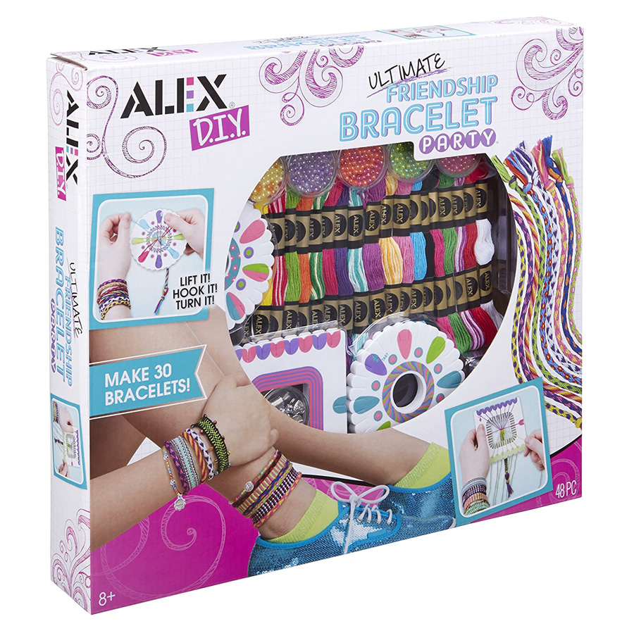 Bead and Bracelet making kit with colorful embroidery floss
