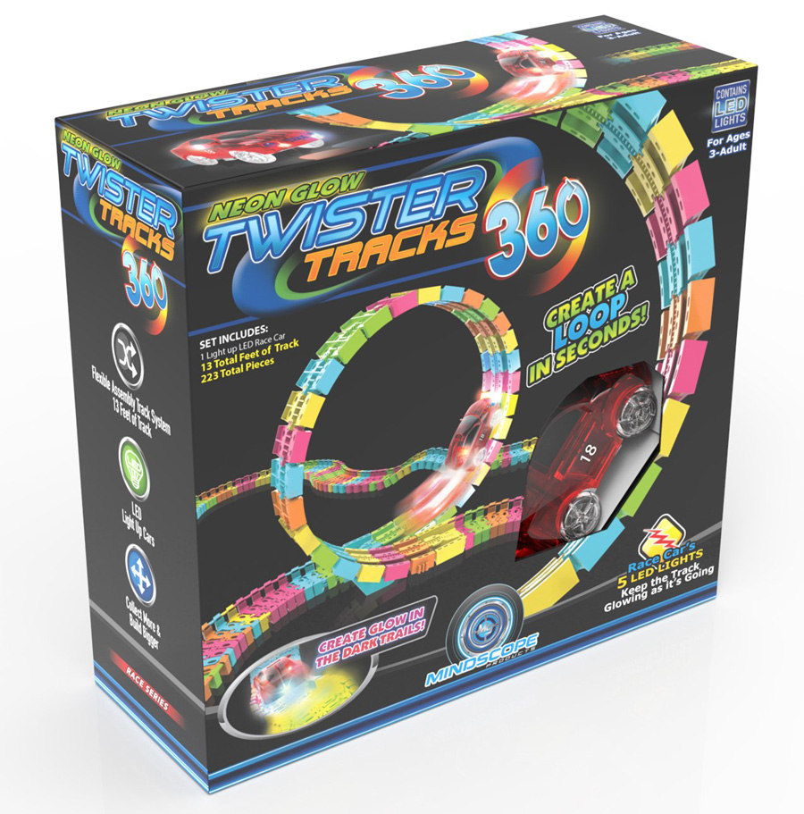 Twister tracks 360 track building set and toy cars
