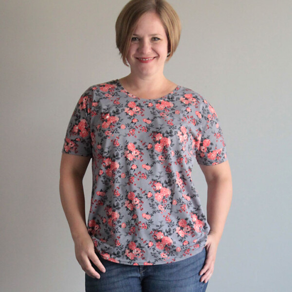 free women's t-shirt sewing pattern - this looks so easy, I bet I could make it! cute, too.