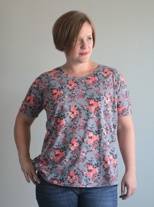 free women's t-shirt sewing pattern - this looks so easy, I bet I could make it! cute, too.