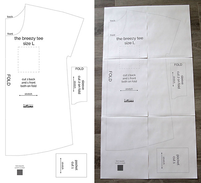 the breezy tee free pattern + contrast pocket - It's Always Autumn