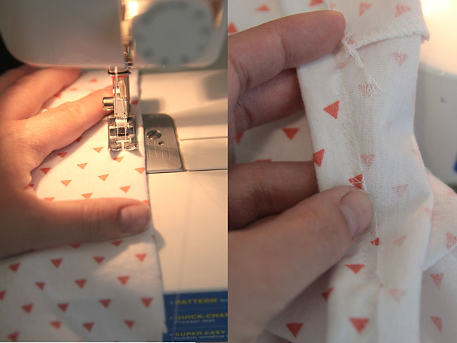 Sewing a zig zag hem on a sewing machine