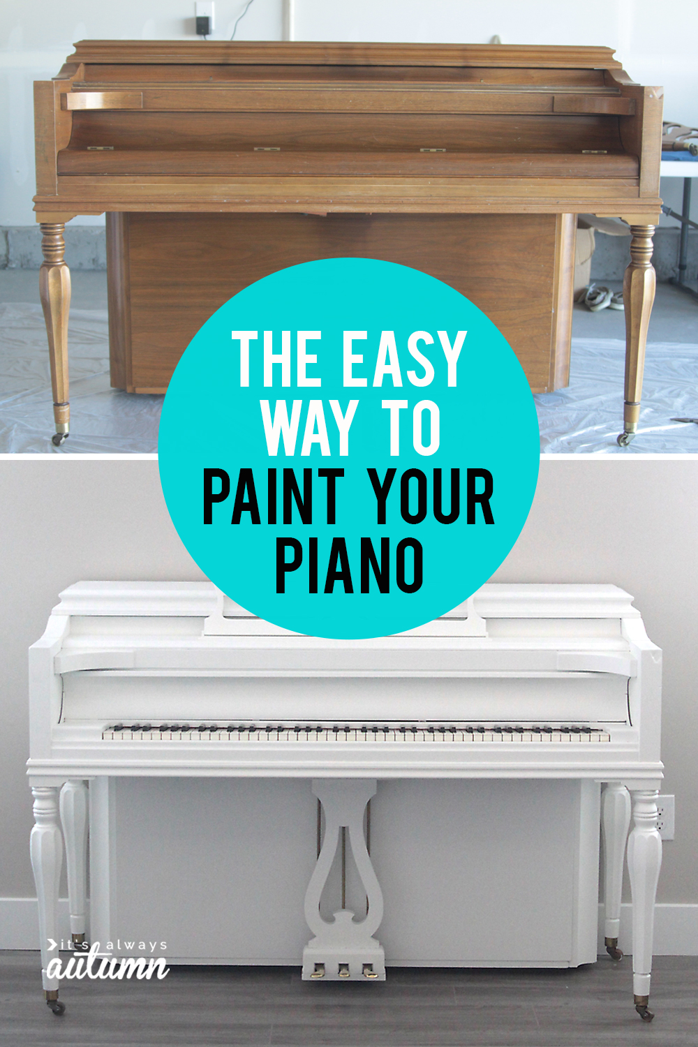 How to paint your piano - the easy way! Step by step instructions for painting a piano to match your decor.