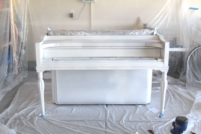 piano with coat of primer