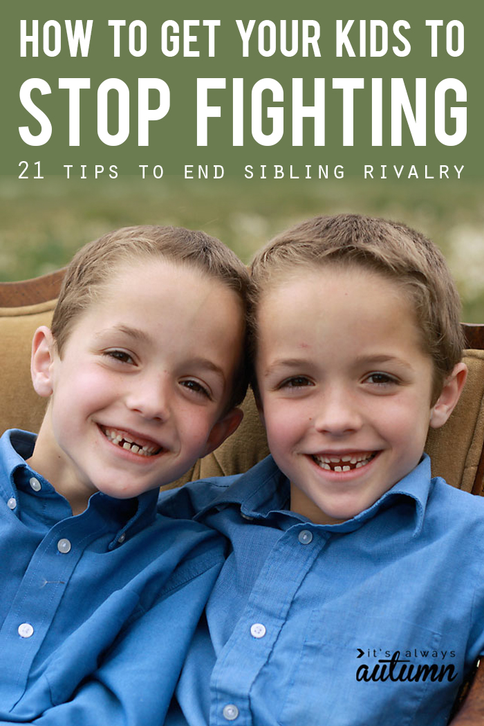 21 ways to put an end to the sibling rivalry and get kids to stop fighting!