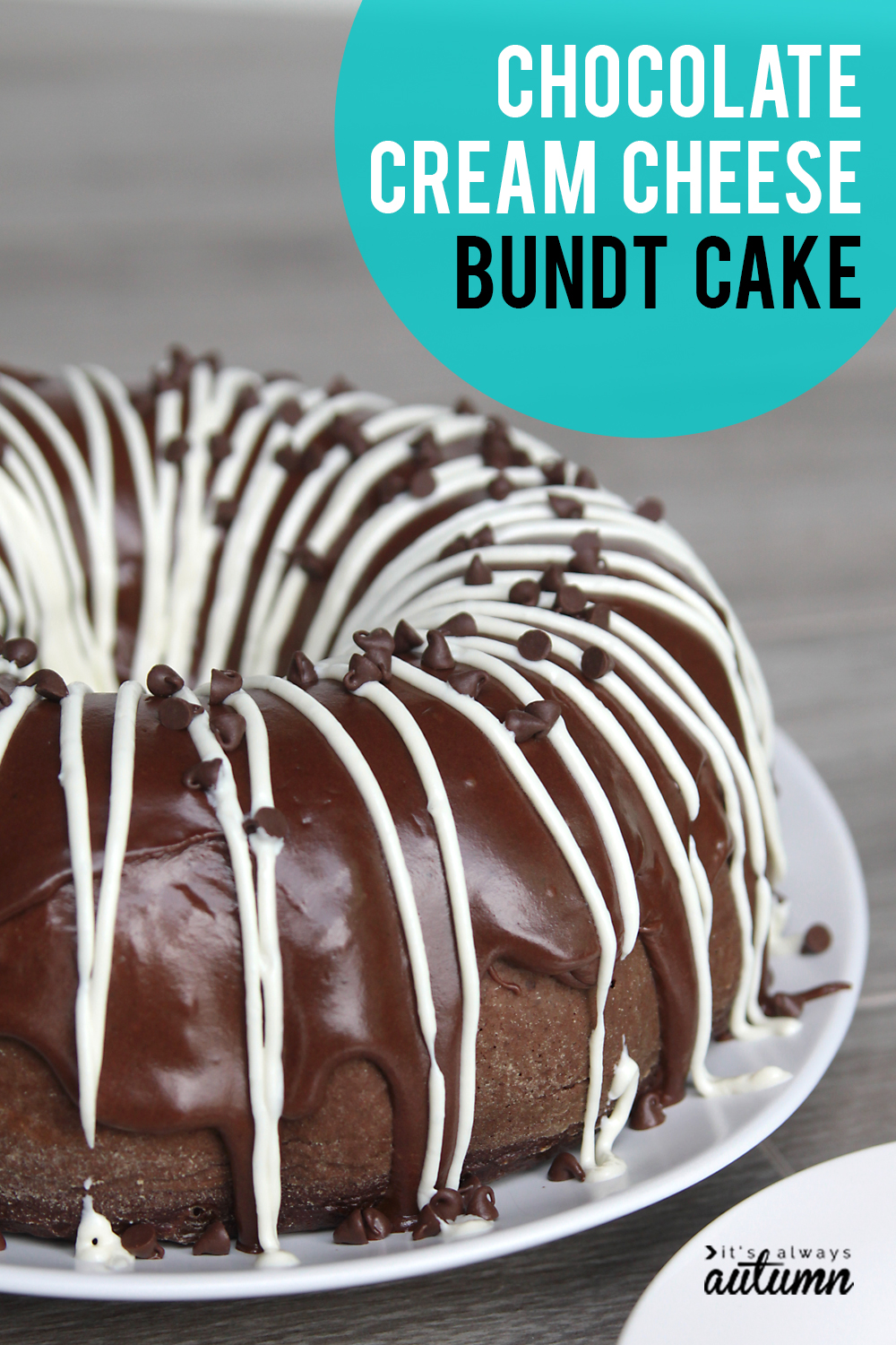 Chocolate cream cheese bundt cake! This is an amazing easy cake recipe.