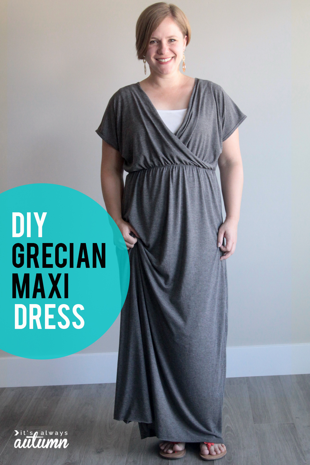 DIY Grecian maxi dress sewing tutorial.