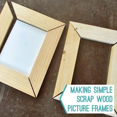 Assembling simple picture frames from scrap wood with mitered corners