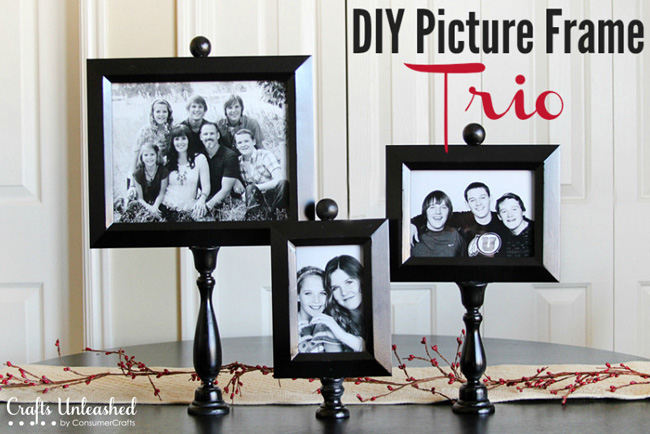 Picture frames on candlesticks