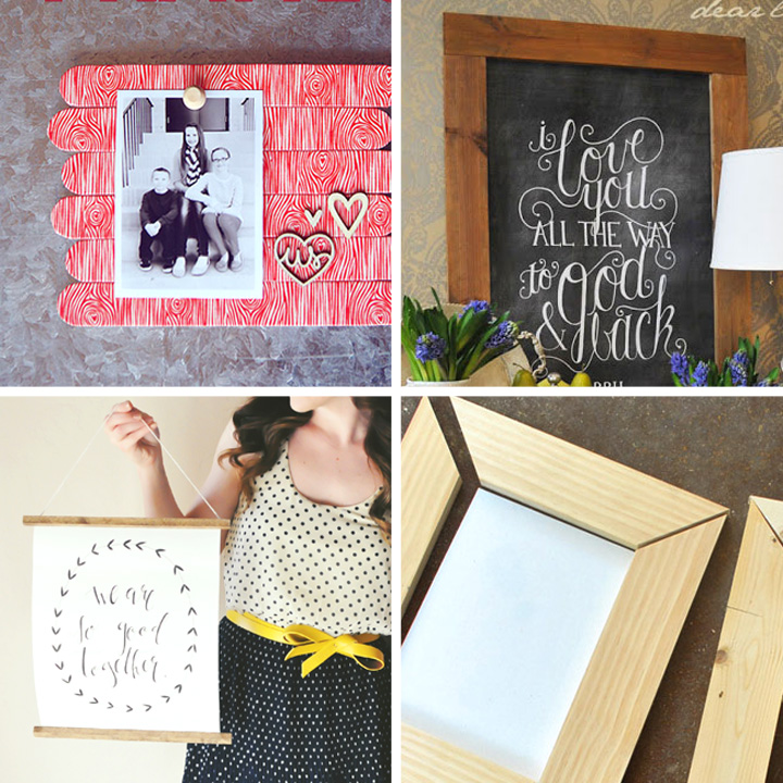 Collage of DIY picture frames