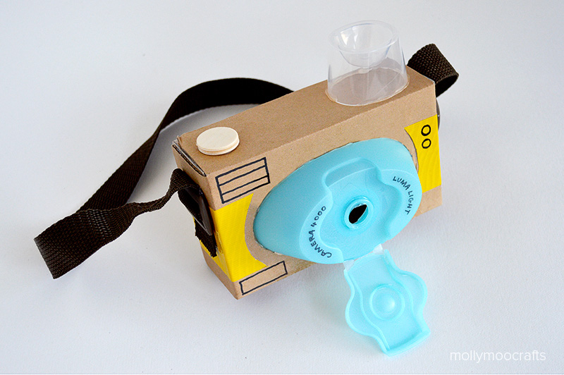A toy camera made from cardboard