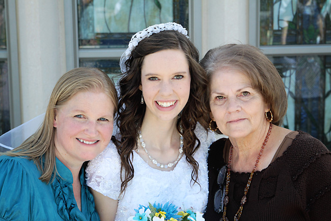Bride with mother and grandmother
