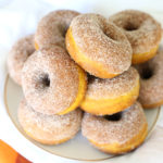 Pumpkin spice donuts with cinnamon sugar topping