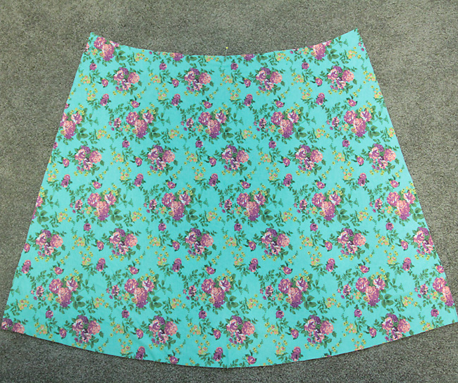 Skirt pieces cut out of fabric