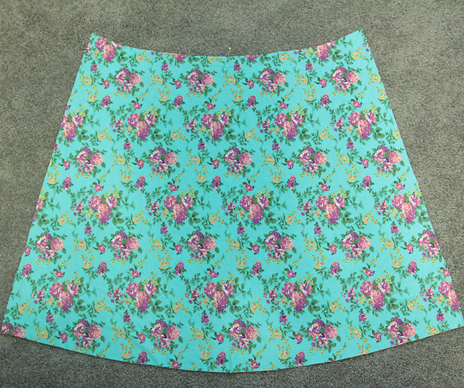 Skirt pieces cut out of fabric