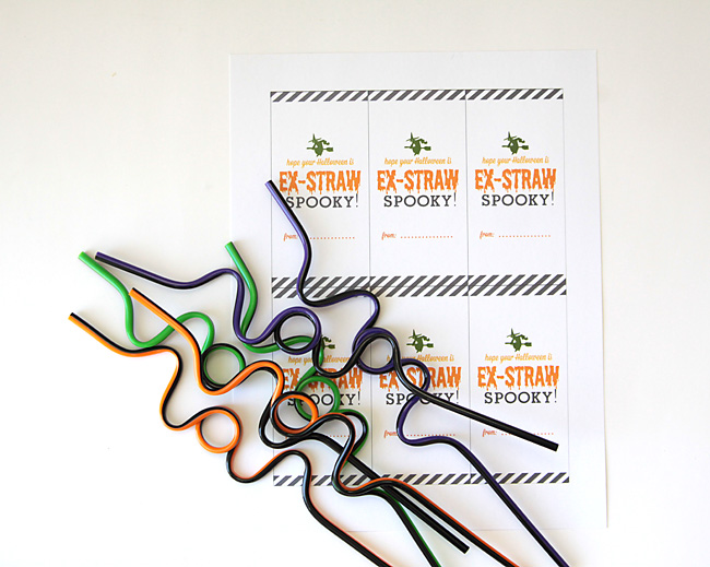 Crazy straws and Halloween ex-straw spooky tags