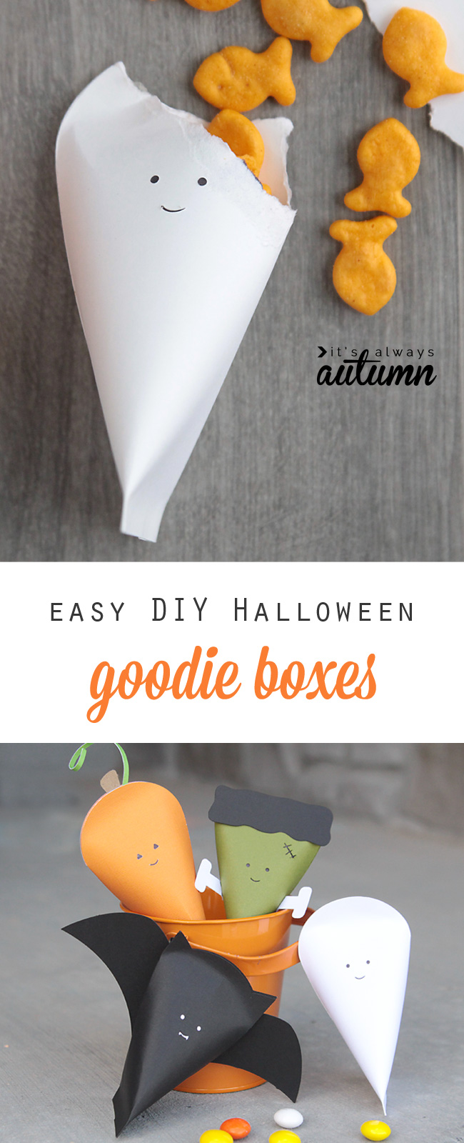Paper Halloween goodie boxes