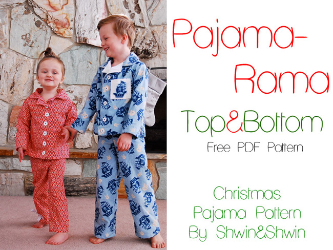 Kids in pajamas made from free sewing pattern