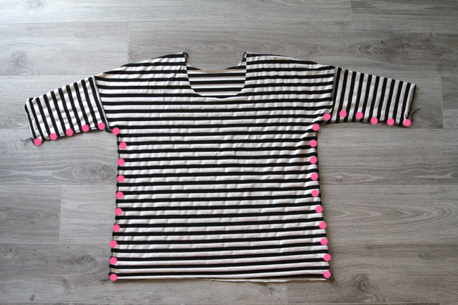 The breezy tee with side seams marked