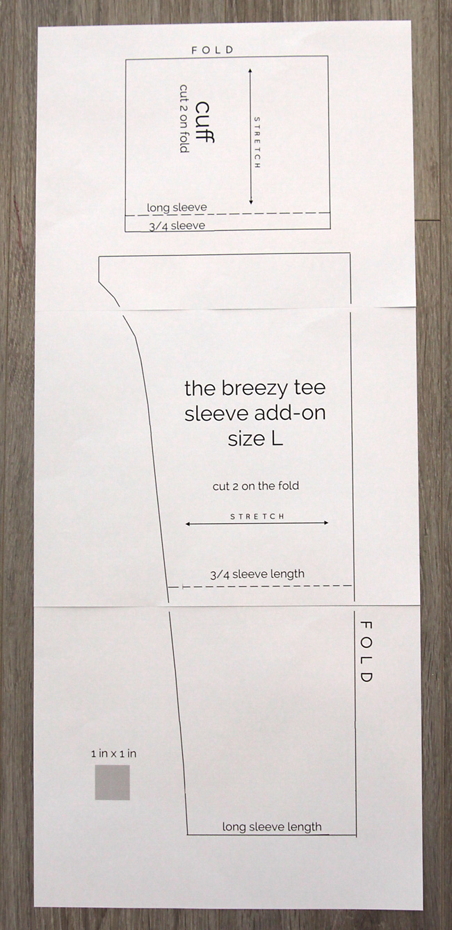 The breezy tee sleeve add-on sewing pattern