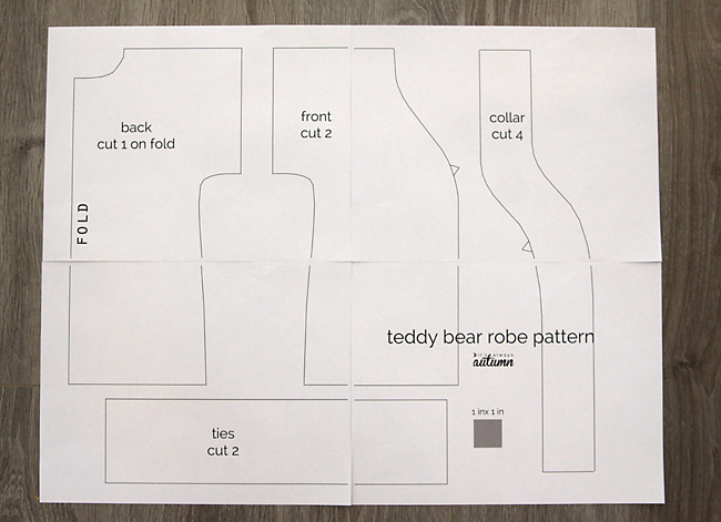 Teddy bear robe sewing pattern