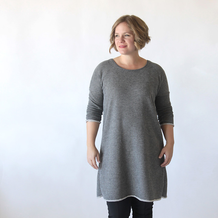 Learn how to sew this cute, easy to make DIY sweater dress or tunic with a free printable pattern and sewing tutorial.
