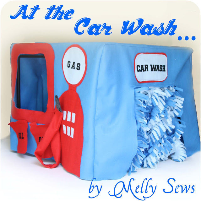 Car wash playhouse sewn to fit over a card table
