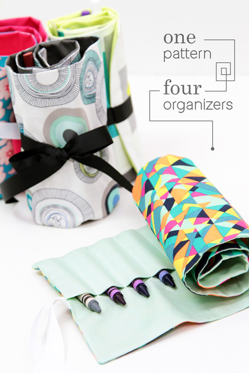 Fabric roll organizers sewing pattern