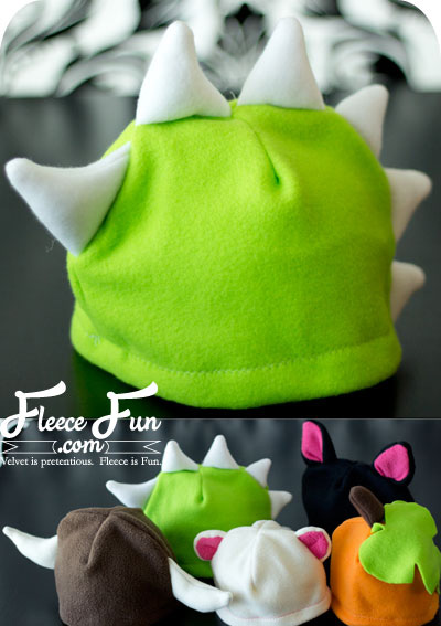 Fleece dinosaur hat to sew for kids