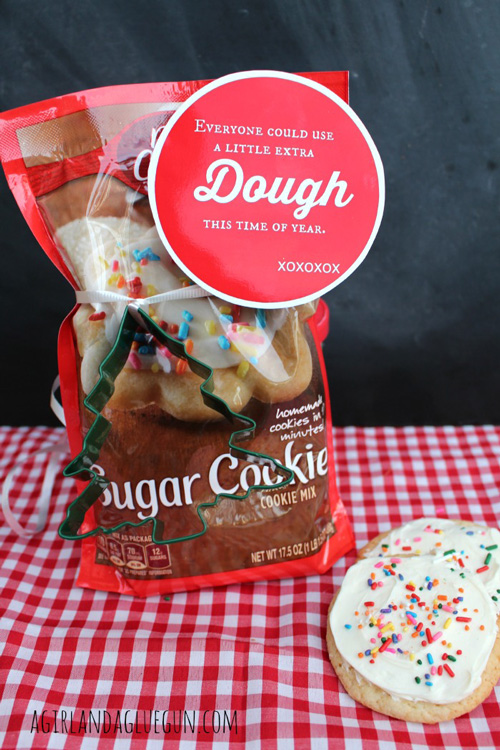 Cookie dough mix with neighbor gift tag