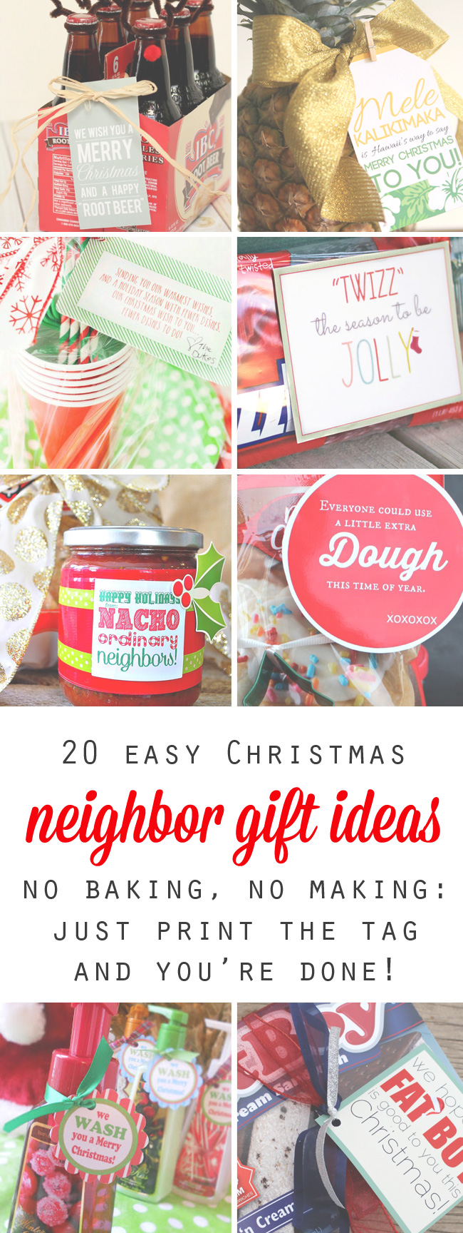 Collage of easy Christmas neighbor gift ideas