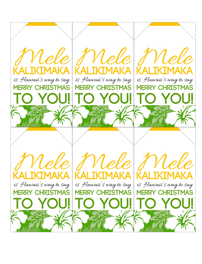 Mele Kalikimaka pineapple gift tag