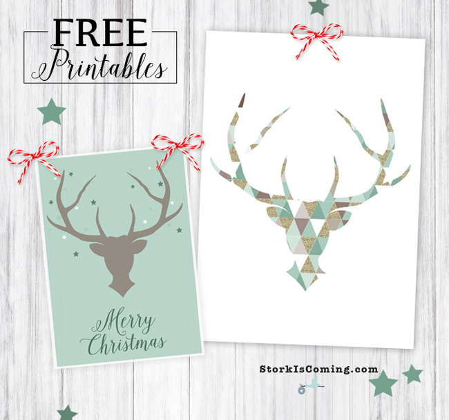 Reindeer silhouette Christmas printables