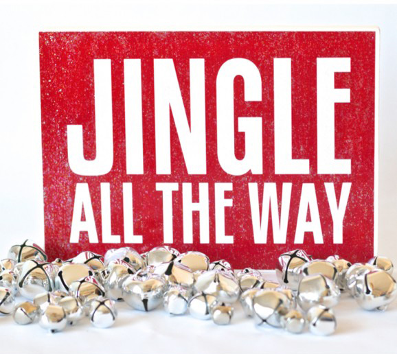 Red sign that says Jingle all the Way