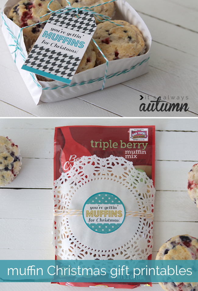 Muffin Christmas gift printable tags