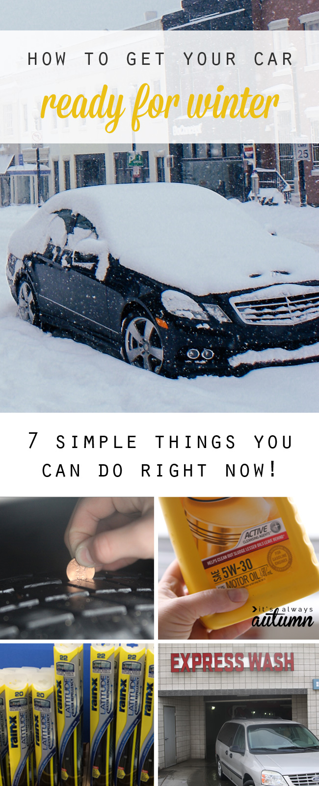 7 way to prepare your car for winter & a giveaway It's Always Autumn