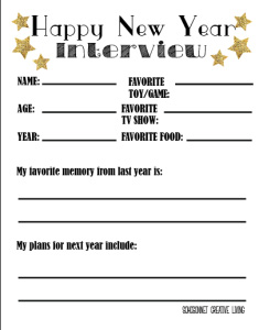 Happy New Year interview printable