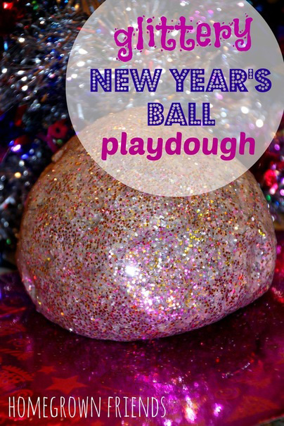 Sparkly playdough ball for New Year\'s Eve