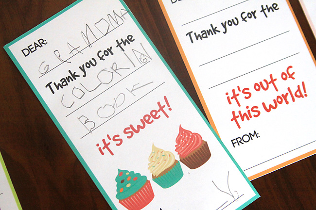 Printable fill in the blank thank you card for kids